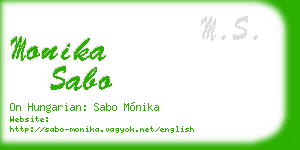 monika sabo business card