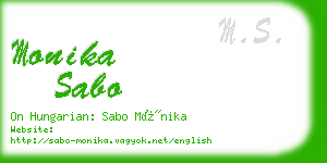 monika sabo business card